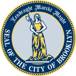 As once can easily see from this graphic, the official seal of the Borough of Brooklyn, the colors of Brooklyn are blue and gold.
